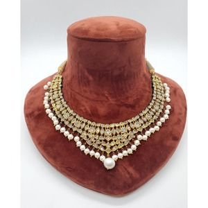 Gold Necklace with UnCut Diamond (POLKI)